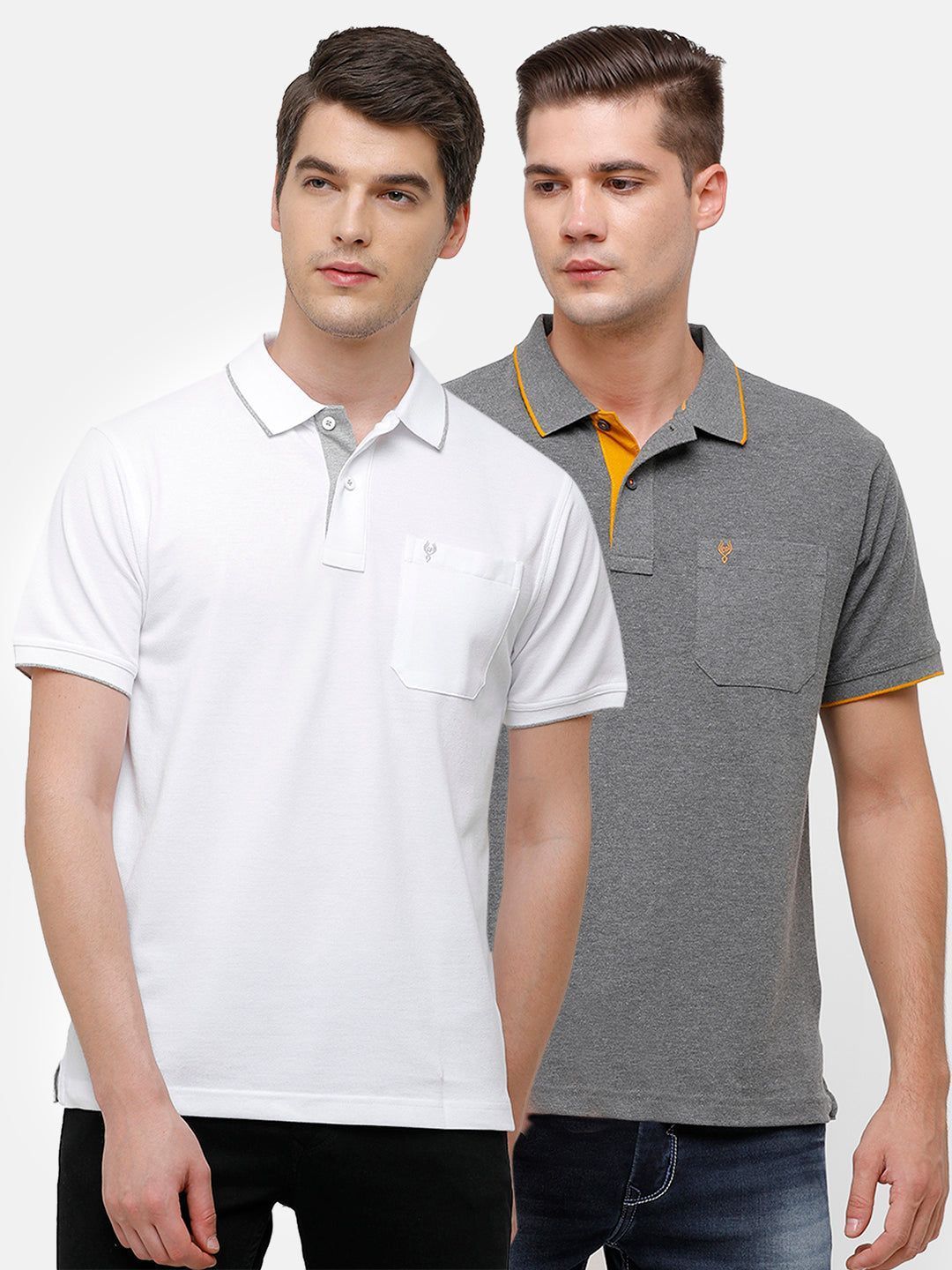 Classic Polo Men's Combo Double Pique Polo Half Sleeve Slim Fit T-Shirt Nova - Pack of 2