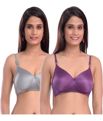 Elina Pack of 2 Silk Women's Push Up Bra ( Multi Color )