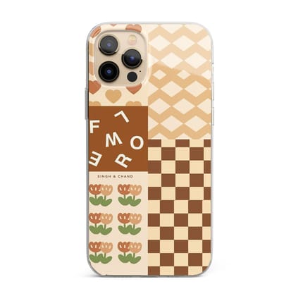 Brown mixed print Silicon Phone Case