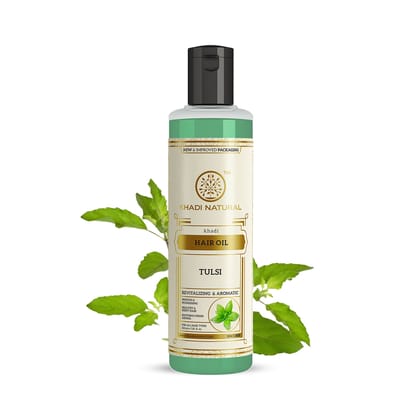 Khadi Natural Tulsi Hair Oil - 210ml Sale Khadi Natural Tulsi Hair Oil - 210ml Sale