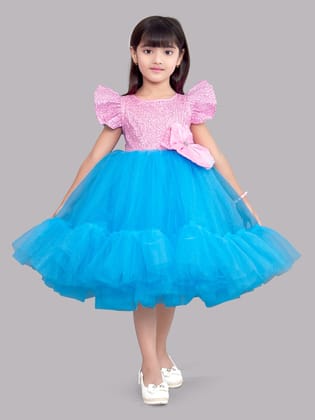Pink Chick Sequins Pink  and Blue Tulle Dress-11-12 Y / Pink