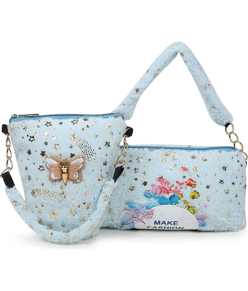 Cherry Tree Blue Cotton Sling Bag