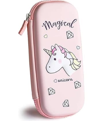 FEDIFU  3D Cover Large Capacity Pencil Case Compass with Compartments, School Supply Organizer for Students, Stationery Box, Cosmetic Zip Pouch Bag (Magical Unicorn)