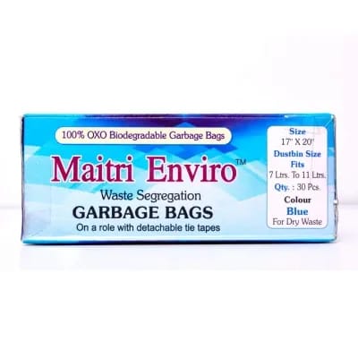 Maitri Enviro Oxo Biodegradable Garbage Bags Roll 19X22 Inch Blue