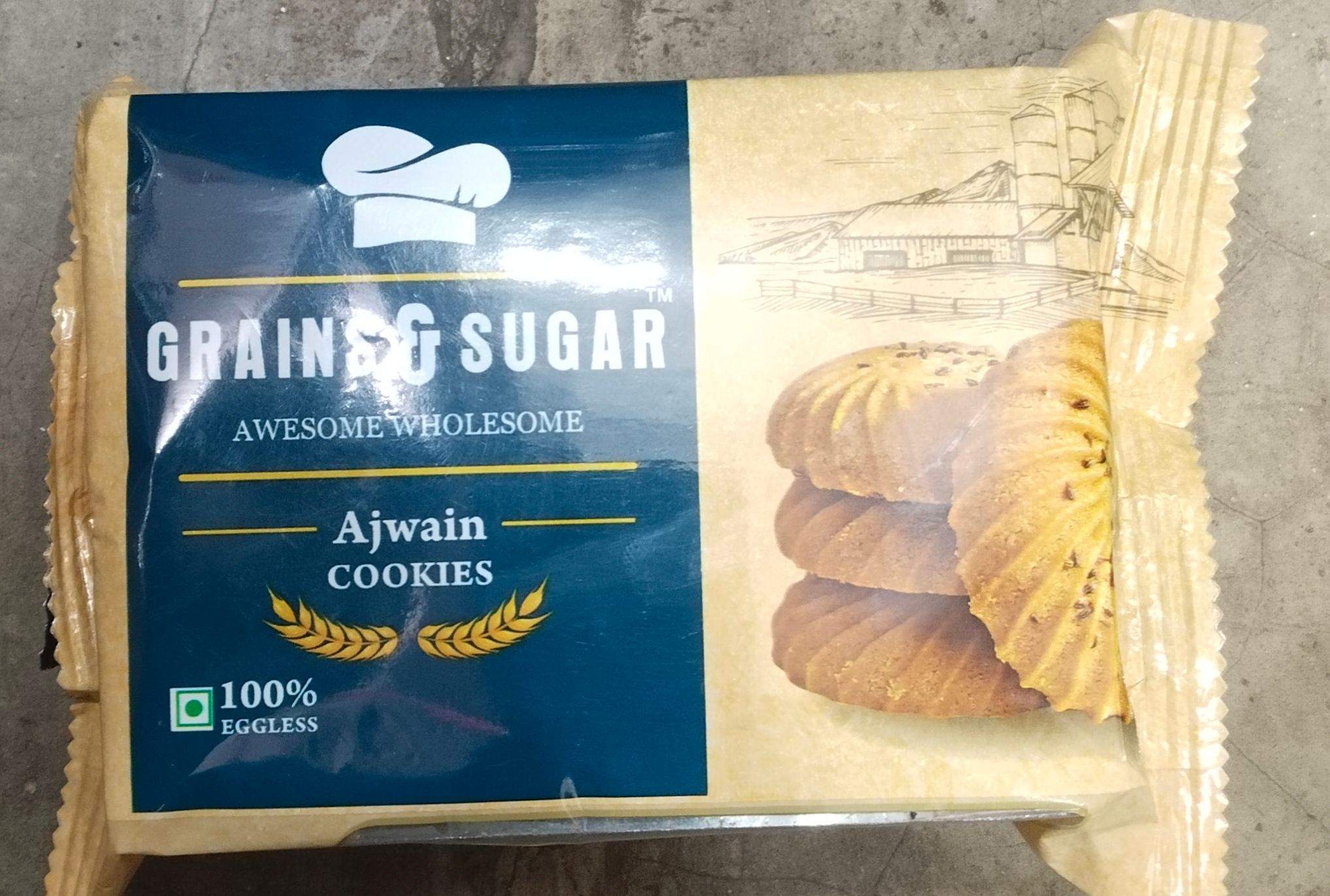 Grains & sugar ajwain cookies 