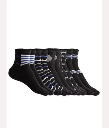 Texlon - Black Cotton Men's Ankle Length Socks ( Pack of 5 )