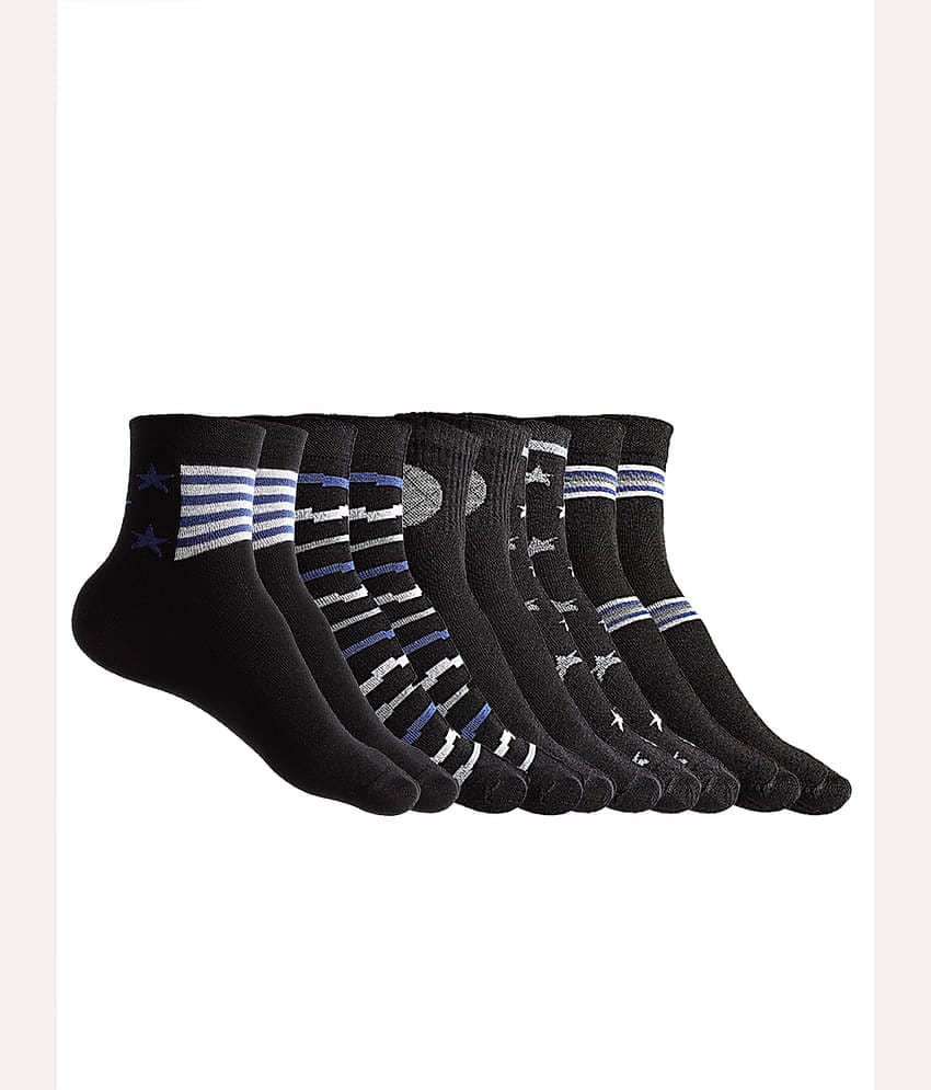 Texlon - Black Cotton Men's Ankle Length Socks ( Pack of 5 )