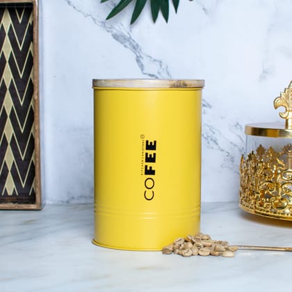 Craftlayout TIN Coffee Canister, Yellow 900 Ml