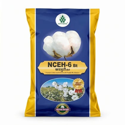 Nath Seeds NCEH-6 Bt Cotton Hybrid Seeds - 500 gm - 500 gm - One sealed packet