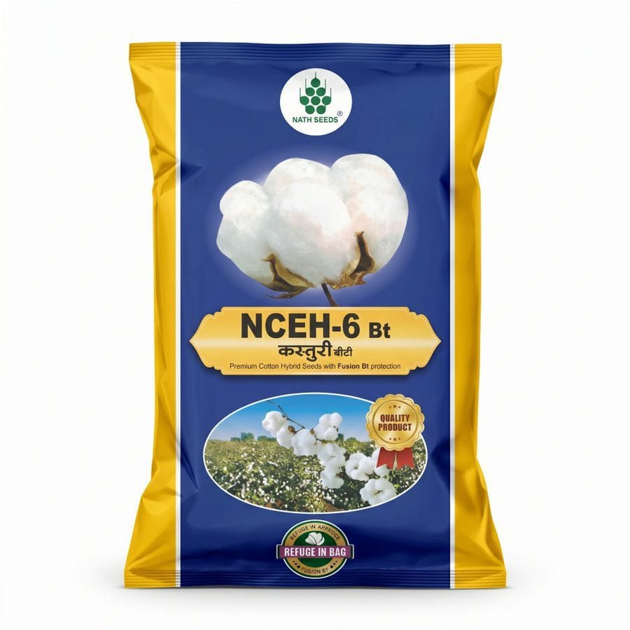 Nath Seeds NCEH-6 Bt Cotton Hybrid Seeds - 500 gm - 500 gm - One sealed packet