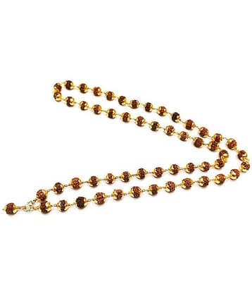 RUDRA'S Rudraksha Gold Plated Cap Mala (50+1) Bead