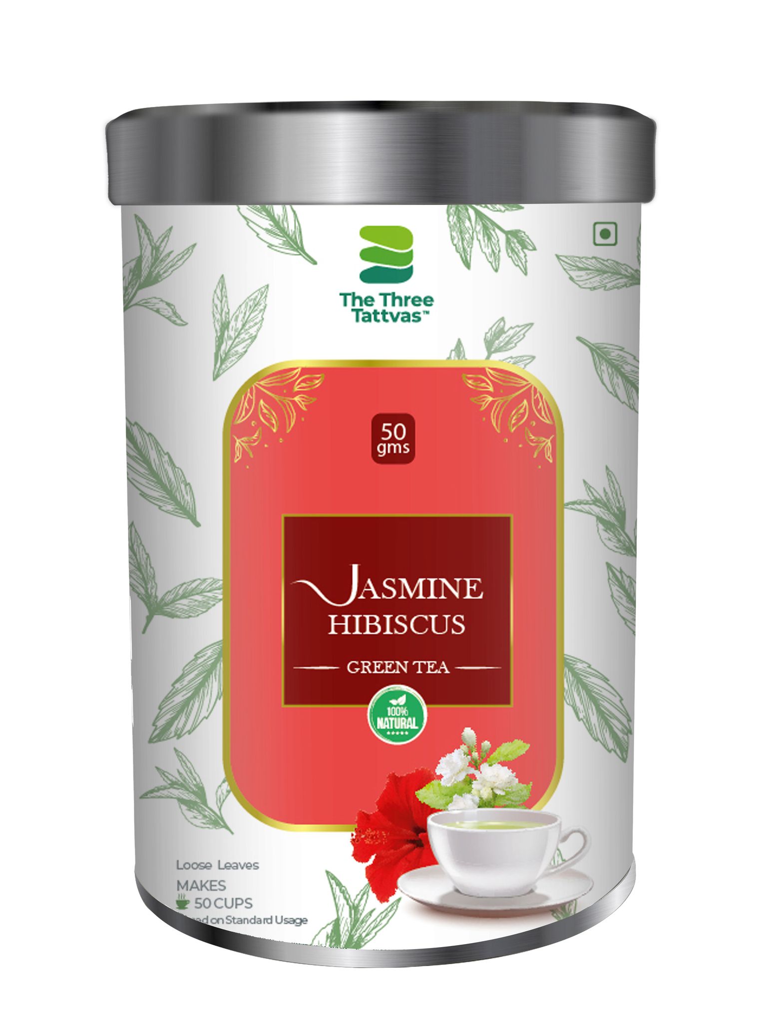 The Three Tattvas Jasmine Hibiscus Green Tea 50gms
