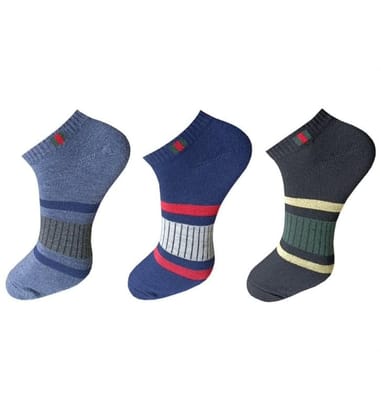 3_Pair Set Unisex Casual Cotton Printed Ankle Length Socks (Multicolor)-PID54129