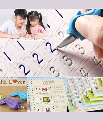Magic Practice Copybook Number Tracing Book for Preschoolers with Pen(4 BOOK + 10 REFILL+ 1 pen +1 grip)Magic Calligraphy