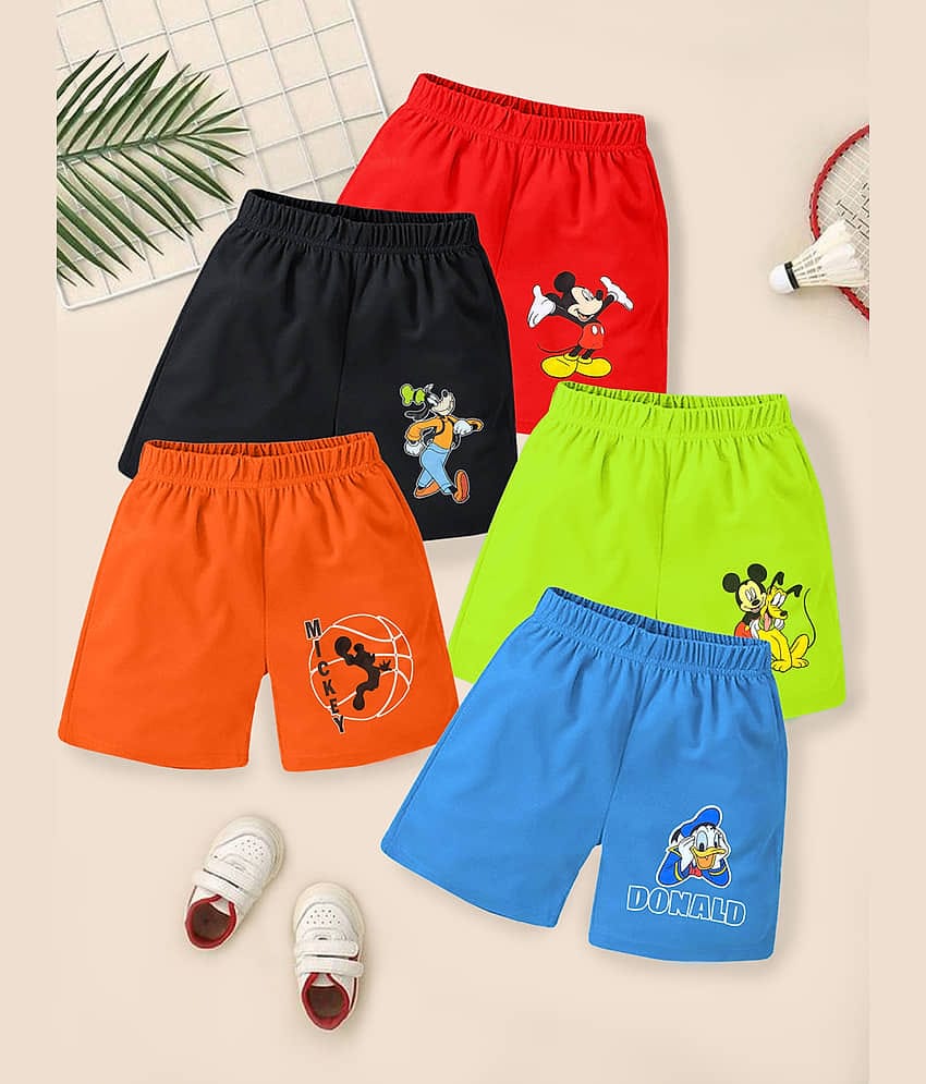 Kuchipoo Pack of 5 Cotton Blend Shorts For Boys ( Multi Color )