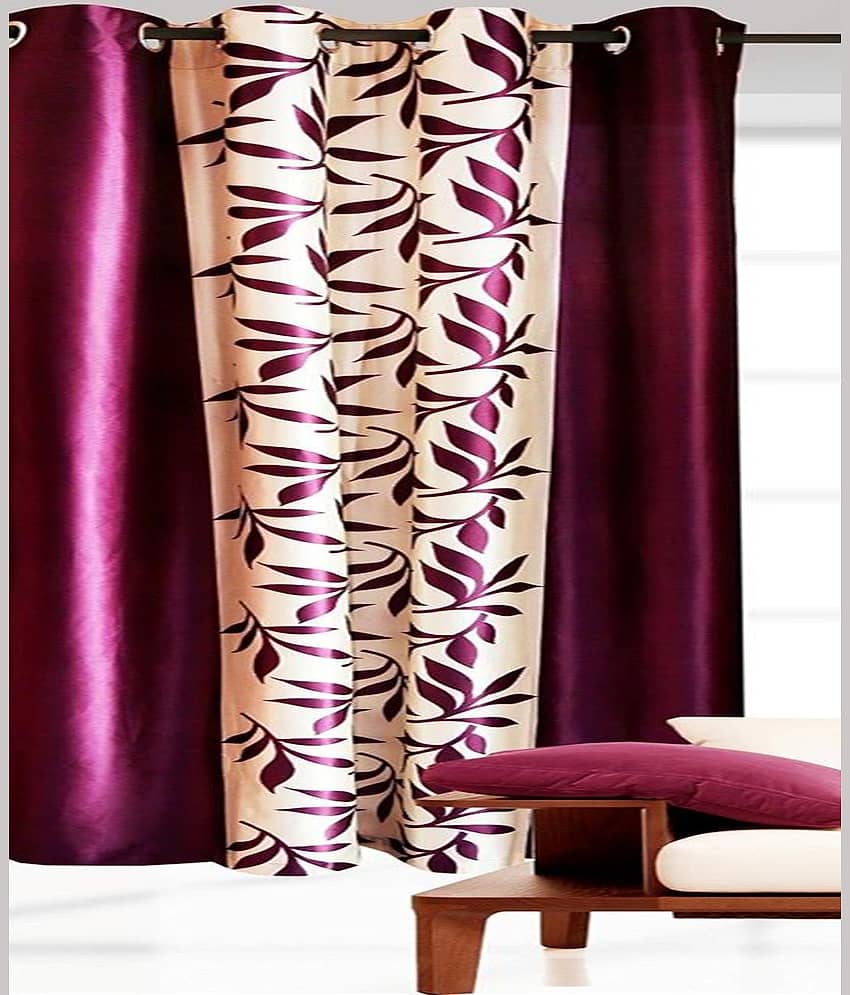 Sai Arpan Abstract Semi-Transparent Eyelet Curtain 5 ft ( Pack of 1 ) - Multi Color