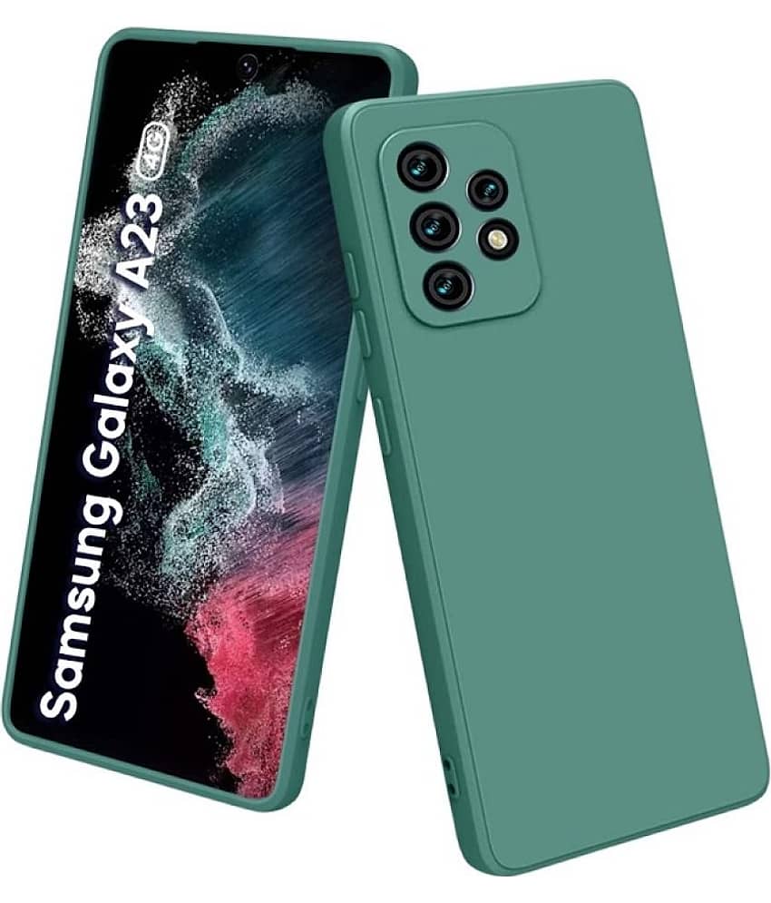 Case Vault Covers - Blue Silicon Plain Cases Compatible For Samsung Galaxy A23 ( Pack of 1 )