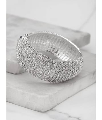 YouBella Silver Plated Stylish Latest Crystal Bracelet Bangle Jewellery for Girls and Women