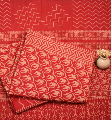Handcrafted Dabu Print Cotton Dress Material – 3 Piece Set