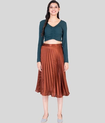 powermerc - Maroon Satin Women's Flared Skirt ( Pack of 1 )
