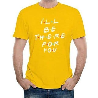 HIT SQUARE Yellow Pure Cotton Round Neck Printed For Men