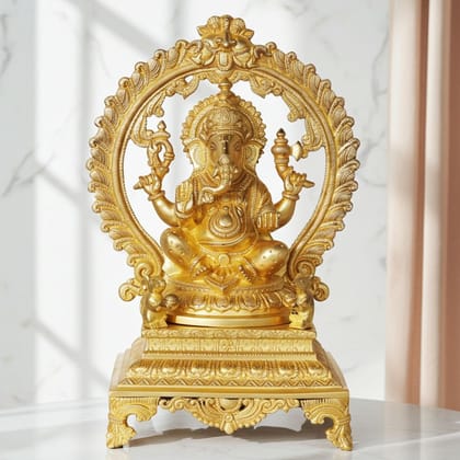 Brass Showpiece Ganesh Ji Statue (BSMAS875 A)