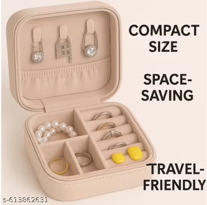 VYSTA Travel Jewelry Organizer Box for Women  Compact Storage for Rings, Earrings, Necklaces  Gift Box for Girls & Women