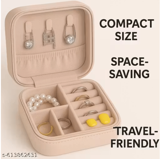 VYSTA Travel Jewelry Organizer Box for Women  Compact Storage for Rings, Earrings, Necklaces  Gift Box for Girls & Women