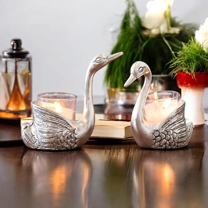 Dreamkraft Pair of Swan Candle Holders for Home Decor | Aluminium Votive Holders for Love & Good Luck | Anniversary, Valentine’s Day Gift Showpiece for Tabletop & Living Room Decoration Dreamkraft Pair of Swan Candle Holders for Home Decor | Aluminium Votive Holders for Love & Good Luck | Anniversary, Valentine’s Day Gift Showpiece for Tabletop & Living Room Decoration