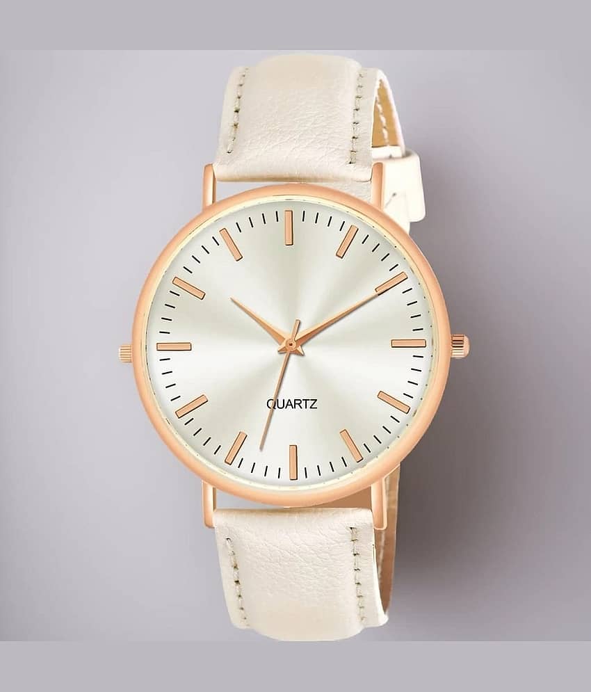 DECLASSE White Leather Analog Womens Watch