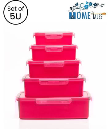 Plastic Multi-Purpose Rectangle Food Container 3000ml, 2000ml, 1000ml, 650ml, 330ml, Blue (5U)