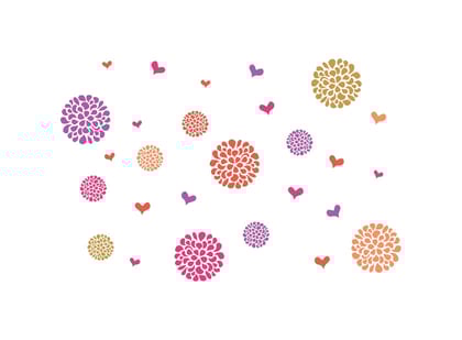 DreamKraft Flower Pattern Motifs PVC Vinly Wall Stickers (Multicolor, 90 cm X 140 cm)