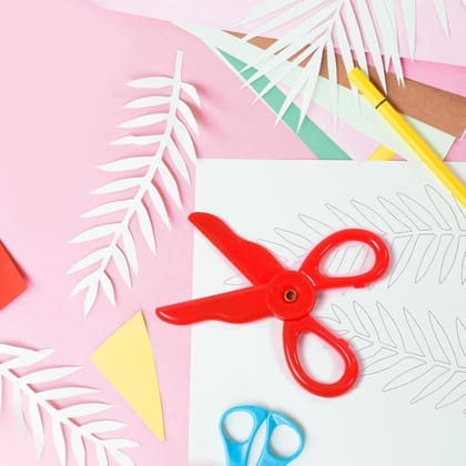 Plastic Child-Safe Scissor Set (50 Pcs Set)_assorted colour