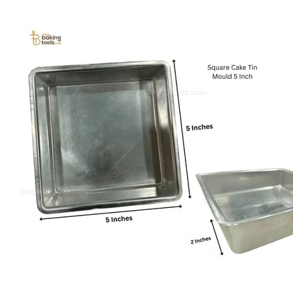 Square Cake Tin Mould 5 Inch (No Damage Claims)