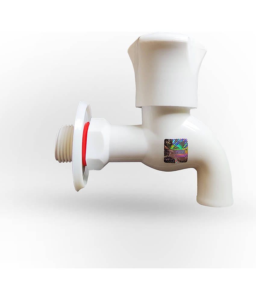 White PVC Plastic Bibcock/Water Tap for Kitchen,Wash Basins,Bathroom Plastic (ABS) Bathroom Tap (Bib Cock)