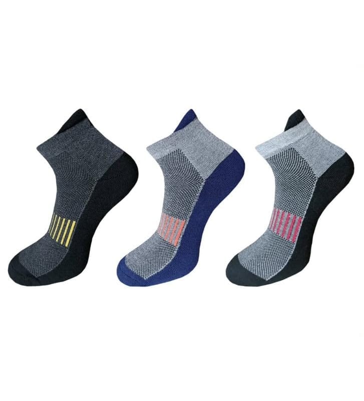 3_Pair Set Unisex Casual Cotton Printed Ankle Length Socks (Multicolor)-PID54078