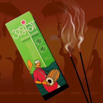 ABHANG Lemongrass Agarbatti, Charcoal Free, Long Lasting Natural Fragrance, Made By Cow Dung & Lemongrass, No Artificial Essence, 100gm pack, Average 60 sticks