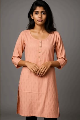 Peach Elegance Cotton Kurti for Women