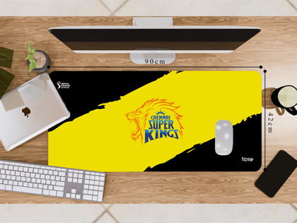 "CHENNAI SUPER KINGS-CSK" Gaming Mousepad- Elevate Your Gaming Experience-Extra Large (42CM X 90CM) / Plane