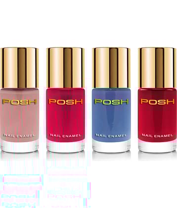 Posh Nail Polish Multi Natural Pack of 4 9 mL
