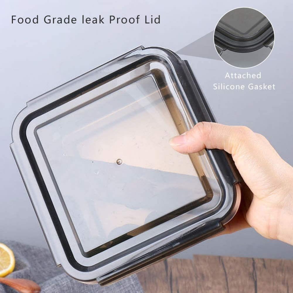 Femora High Steel Square Container Airtight Leakproof Unbreakable Storage Container/Lunch Box - 550 ml/gm - Set of 3