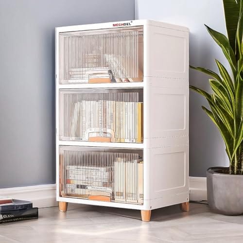 MECHDEL Foldable Plastic Cloth Rack for Storage/Kitchen Cupboard/Versatile & Sturdy Wardrobe for