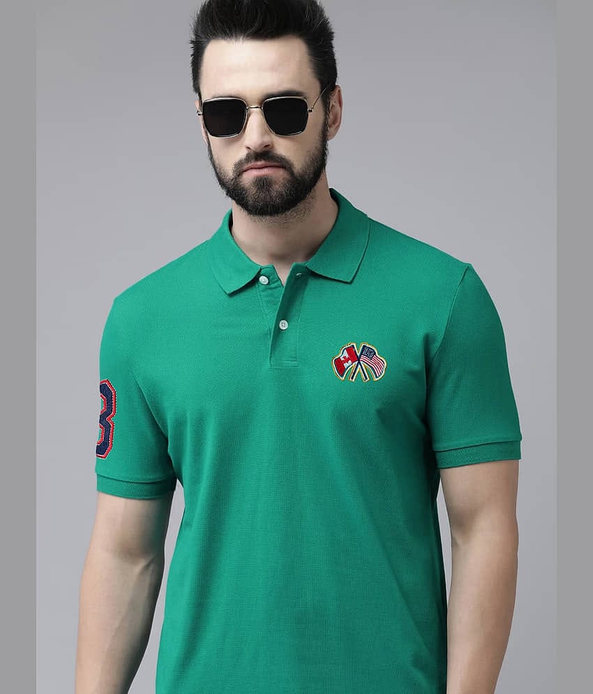 Merriment Pack of 1 Cotton Blend Regular Fit Solid Half Sleeves Men's Polo T Shirt ( Rust )