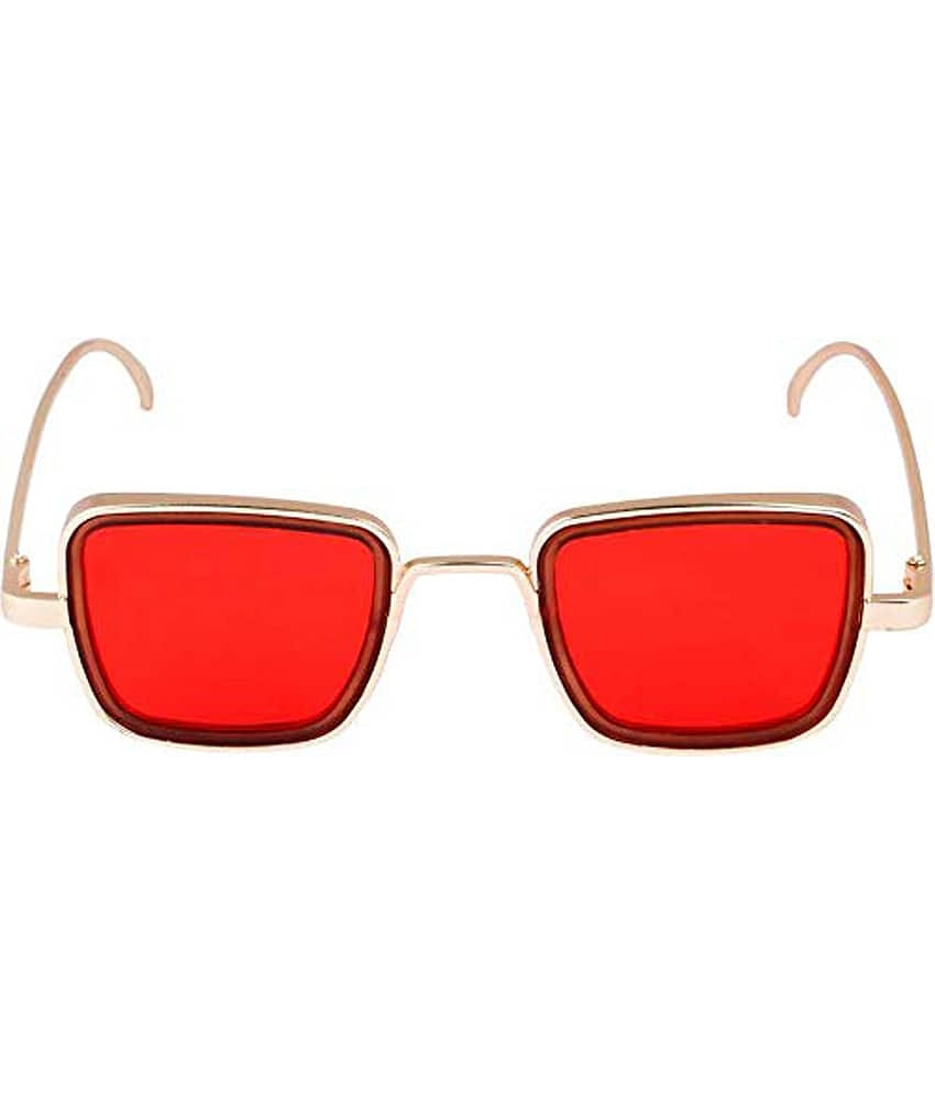 Kanny Devis - Gold Rectangular Sunglasses ( Pack of 1 )