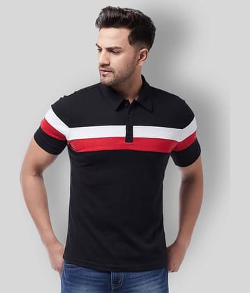 Gritstones Pack of 1 Cotton Blend Regular Fit Colorblock Half Sleeves Men's Polo T Shirt ( White )