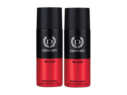 Denver Black code Blaze Deodorant For Men - 150ml Each Pack of 2 Denver Black code Blaze Deodorant For Men - 150ml Each Pack of 2