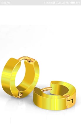 Fashion Multy Jewellery Valentine Single Platinum Golden Plug Hoops Ear Stud