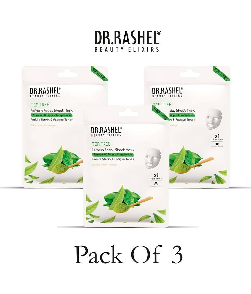DR.RASHEL Tea Tree Sheet Mask for Deep Hydration Suits All Skin Types 20 gm each ( Pack of 3)