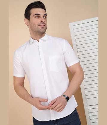 SAM & JACK 100% Cotton Slim Fit Solids Half Sleeves Men's Casual Shirt - White ( Pack of 1 )