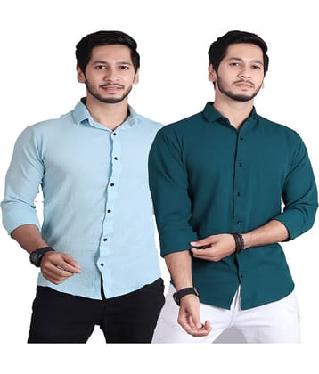 JEEVAAN - THE PERFECT FASHION Cotton Blend Slim Fit Solids Full Sleeves Men's Casual Shirt - Multi ( Pack of 2 )